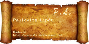 Paulovits Lipót névjegykártya